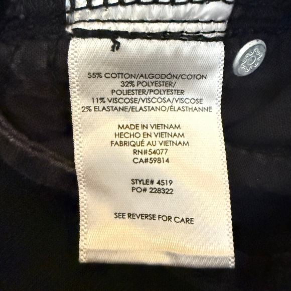 CAbi High-Low Crop #4519 Black Crop Jean Size 10 EUC - Picture 6 of 9